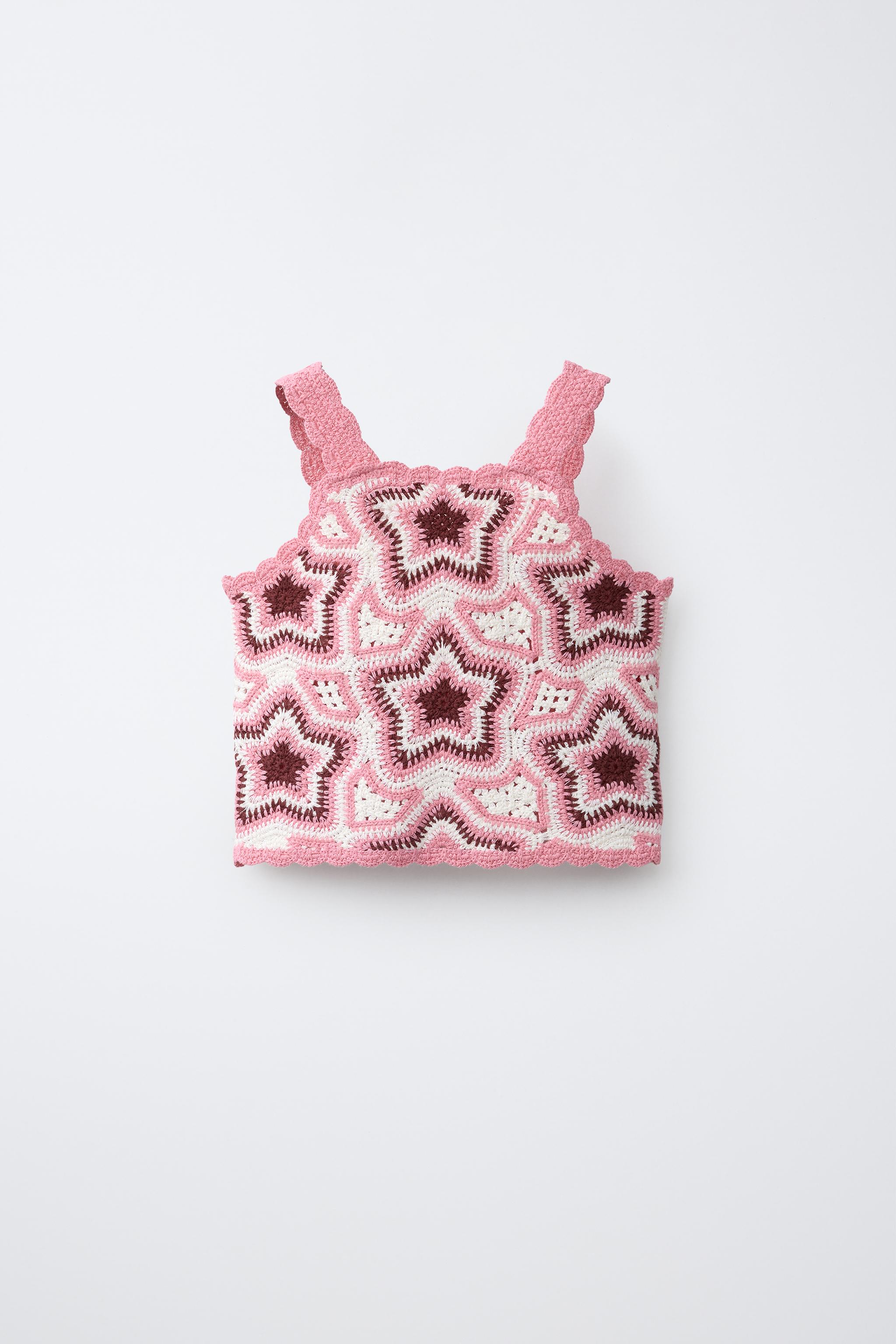 STAR CROCHET KNIT TOP